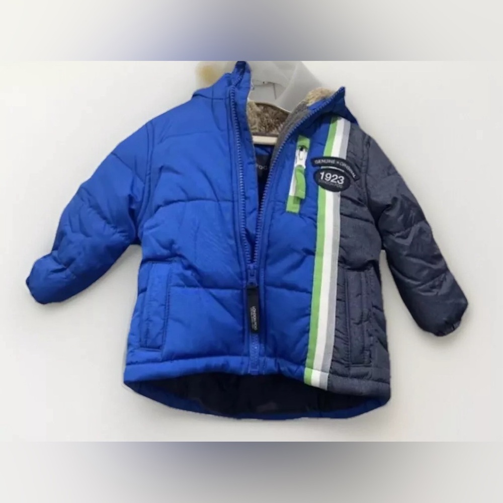 London Fog Boys Winter Snow Faux Fur Hooded Jacket Boys size 18 months